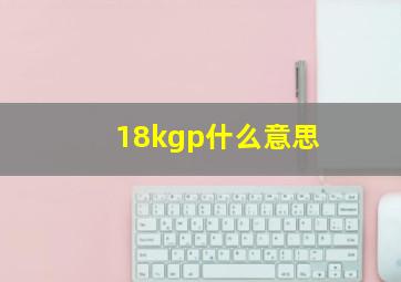 18kgp什么意思