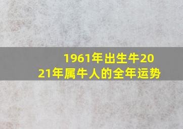 1961年出生牛2021年属牛人的全年运势