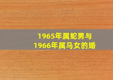 1965年属蛇男与1966年属马女的婚