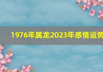 1976年属龙2023年感情运势