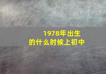 1978年出生的什么时候上初中