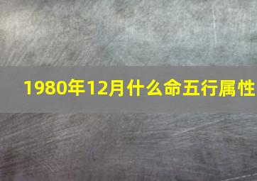 1980年12月什么命五行属性