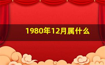 1980年12月属什么