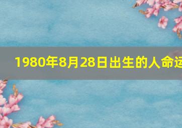 1980年8月28日出生的人命运