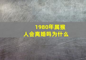 1980年属猴人会离婚吗为什么