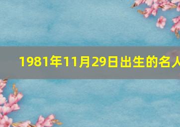 1981年11月29日出生的名人