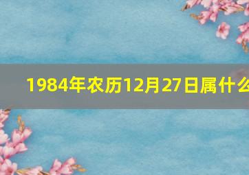 1984年农历12月27日属什么