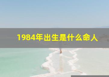 1984年出生是什么命人