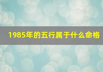 1985年的五行属于什么命格