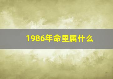 1986年命里属什么