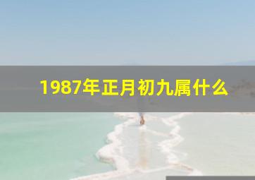 1987年正月初九属什么