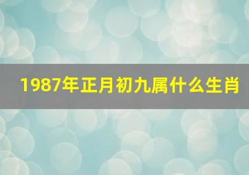 1987年正月初九属什么生肖