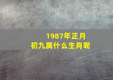 1987年正月初九属什么生肖呢