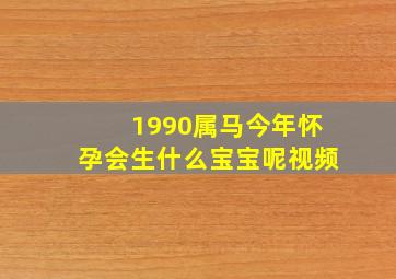 1990属马今年怀孕会生什么宝宝呢视频