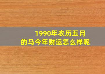 1990年农历五月的马今年财运怎么样呢