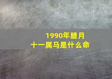 1990年腊月十一属马是什么命