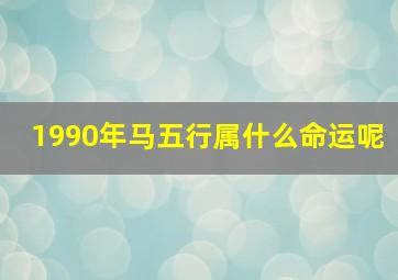 1990年马五行属什么命运呢