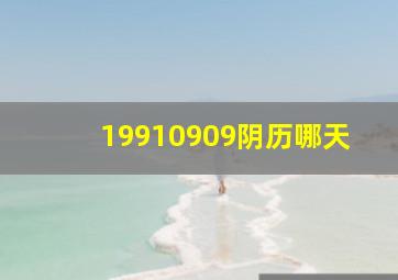 19910909阴历哪天