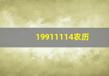 19911114农历