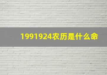 1991924农历是什么命