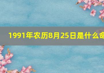 1991年农历8月25日是什么命