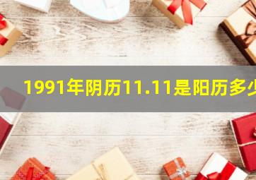 1991年阴历11.11是阳历多少