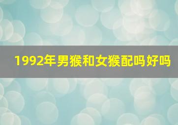 1992年男猴和女猴配吗好吗