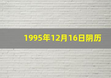 1995年12月16日阴历