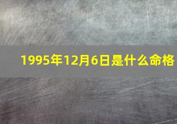 1995年12月6日是什么命格