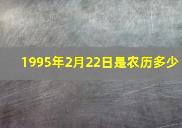 1995年2月22日是农历多少