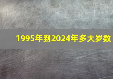 1995年到2024年多大岁数