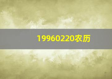 19960220农历