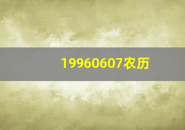 19960607农历