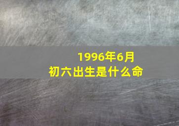 1996年6月初六出生是什么命