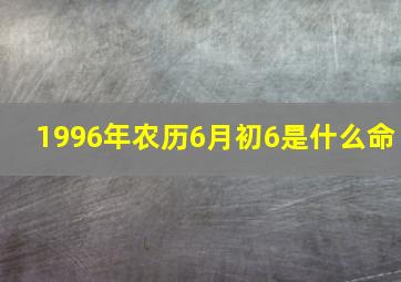 1996年农历6月初6是什么命