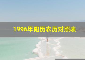 1996年阳历农历对照表