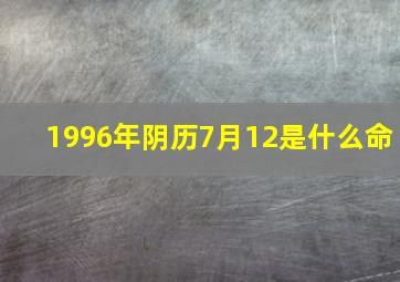 1996年阴历7月12是什么命