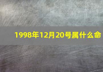 1998年12月20号属什么命