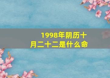 1998年阴历十月二十二是什么命