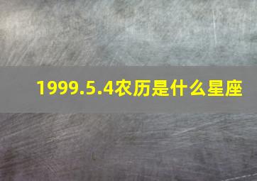 1999.5.4农历是什么星座