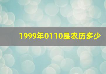 1999年0110是农历多少