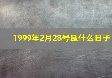 1999年2月28号是什么日子