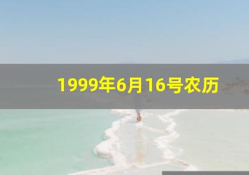 1999年6月16号农历