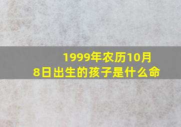 1999年农历10月8日出生的孩子是什么命