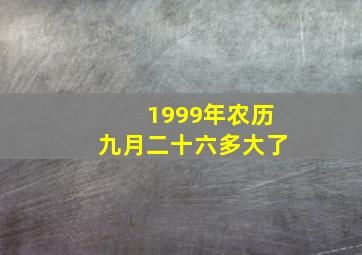 1999年农历九月二十六多大了