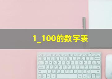 1_100的数字表