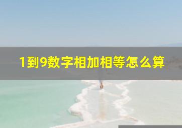 1到9数字相加相等怎么算