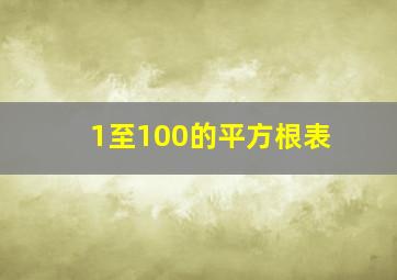 1至100的平方根表