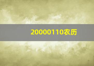 20000110农历