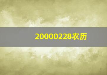 20000228农历